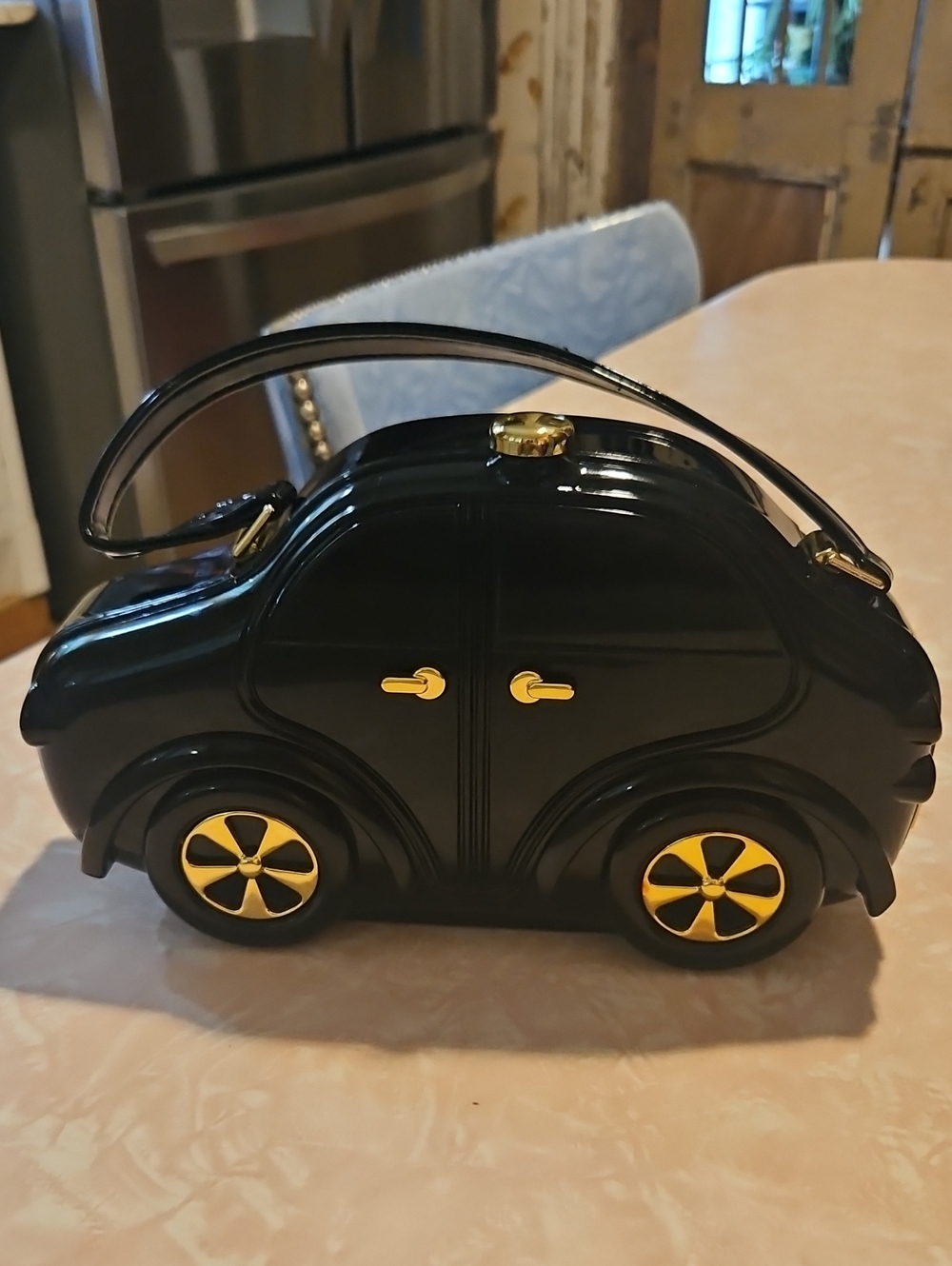 Kate Landry Black & Gold Car-Shaped Kids Purse